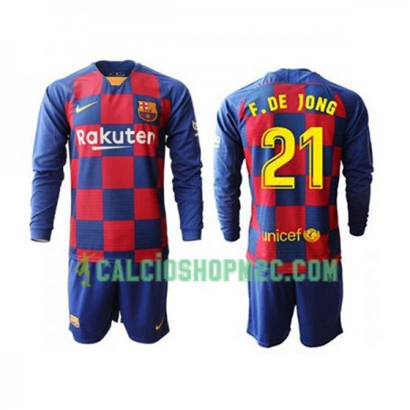 Barcellona F.DE JONG 21 Bambino Maglia Prima 2019/2020 Manica Lunga (+ Pantaloncini)